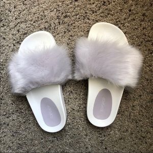 TopShop furry slides
